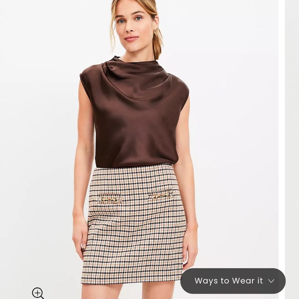 Horsebit Plaid Mini Skirt
